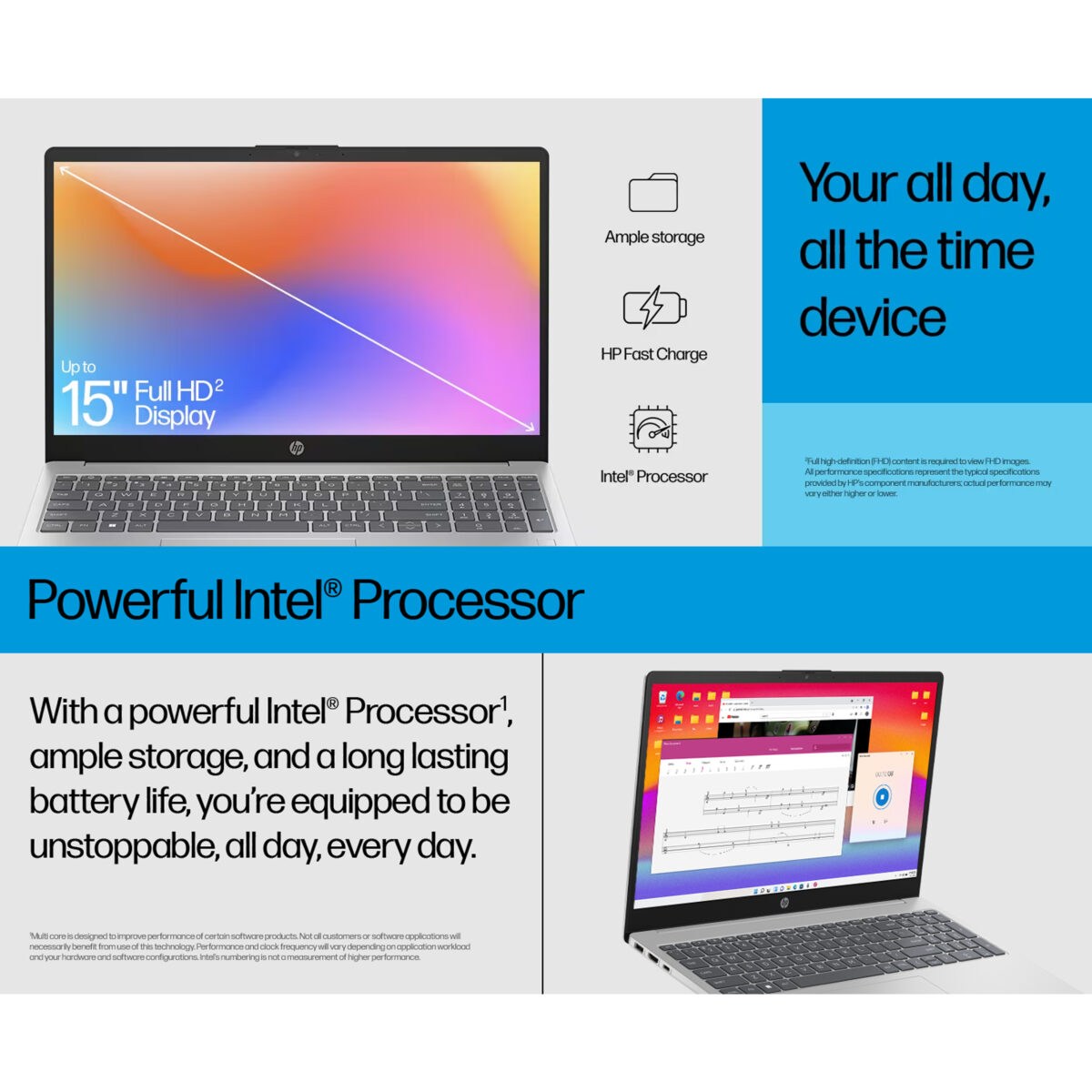 لپ تاپ 15.6 اینچی اچ پی مدل HP 15-FD0044NQ I3(1315)-8GB-512 SSD-INTEL - تصویر 2